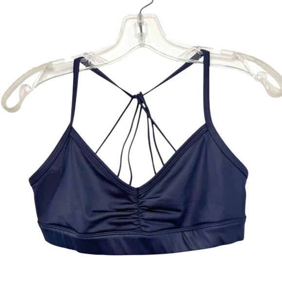 Alo Yoga Sunny Strappy Sports Bra Navy Gloss - Picture 8 of 11